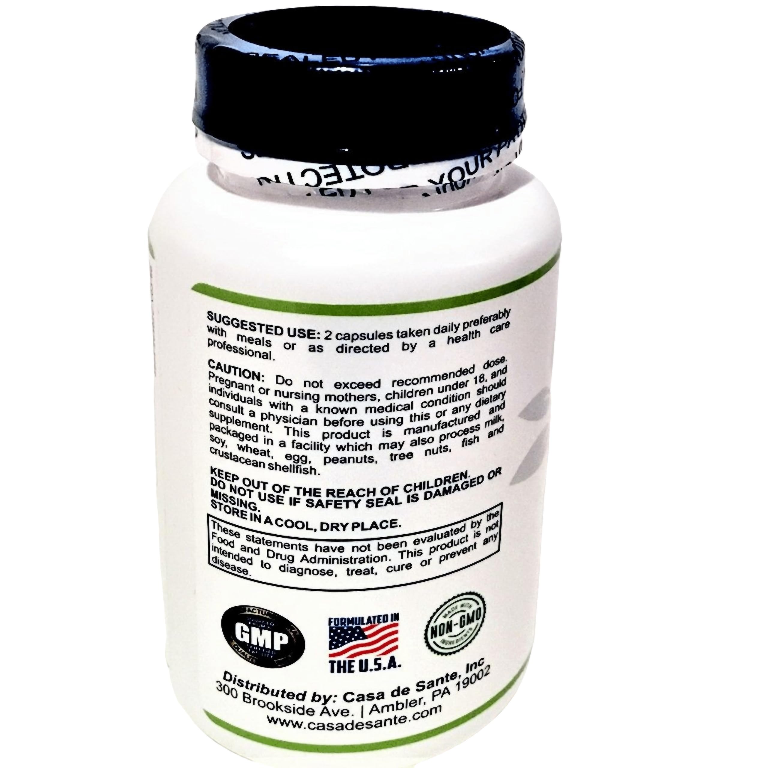 Casa de Sante probiotic strains bottle emphasizing Bacillus and Lactobacillus diversity