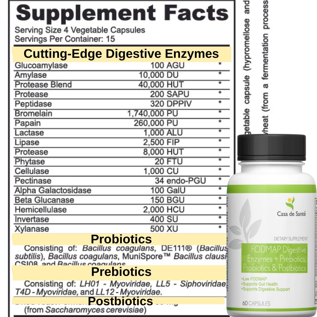 Casa de Sante low FODMAP certified label indicating IBS-friendly formula