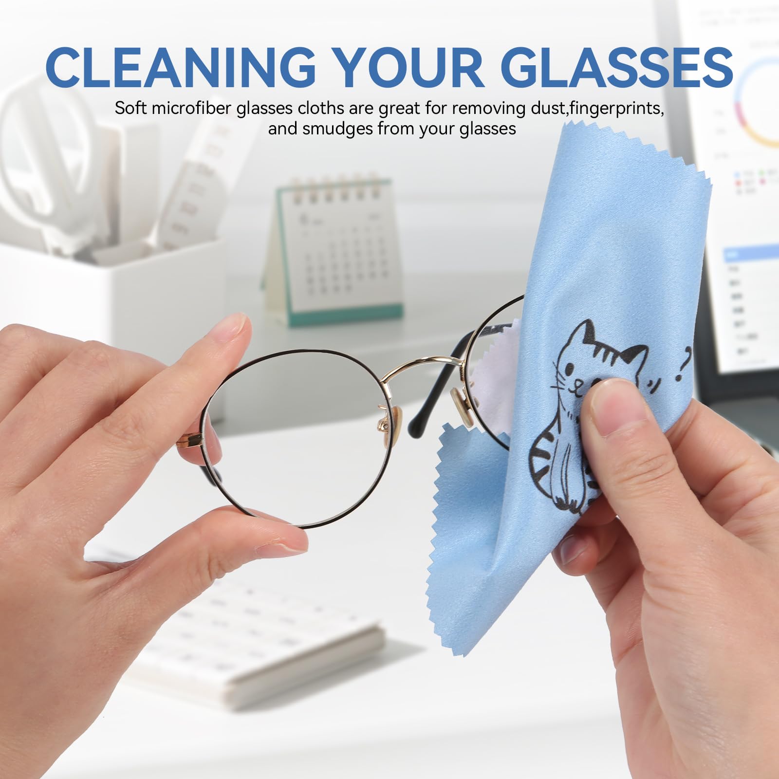 Cat multi-purpose cleaning cloth for glasses, phones, and screens