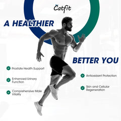 Catfit Saw Palmetto label close-up highlighting key ingredients for urinary comfort.