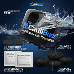 CauliBuds premium silicone material shown for durable, comfortable ear support.