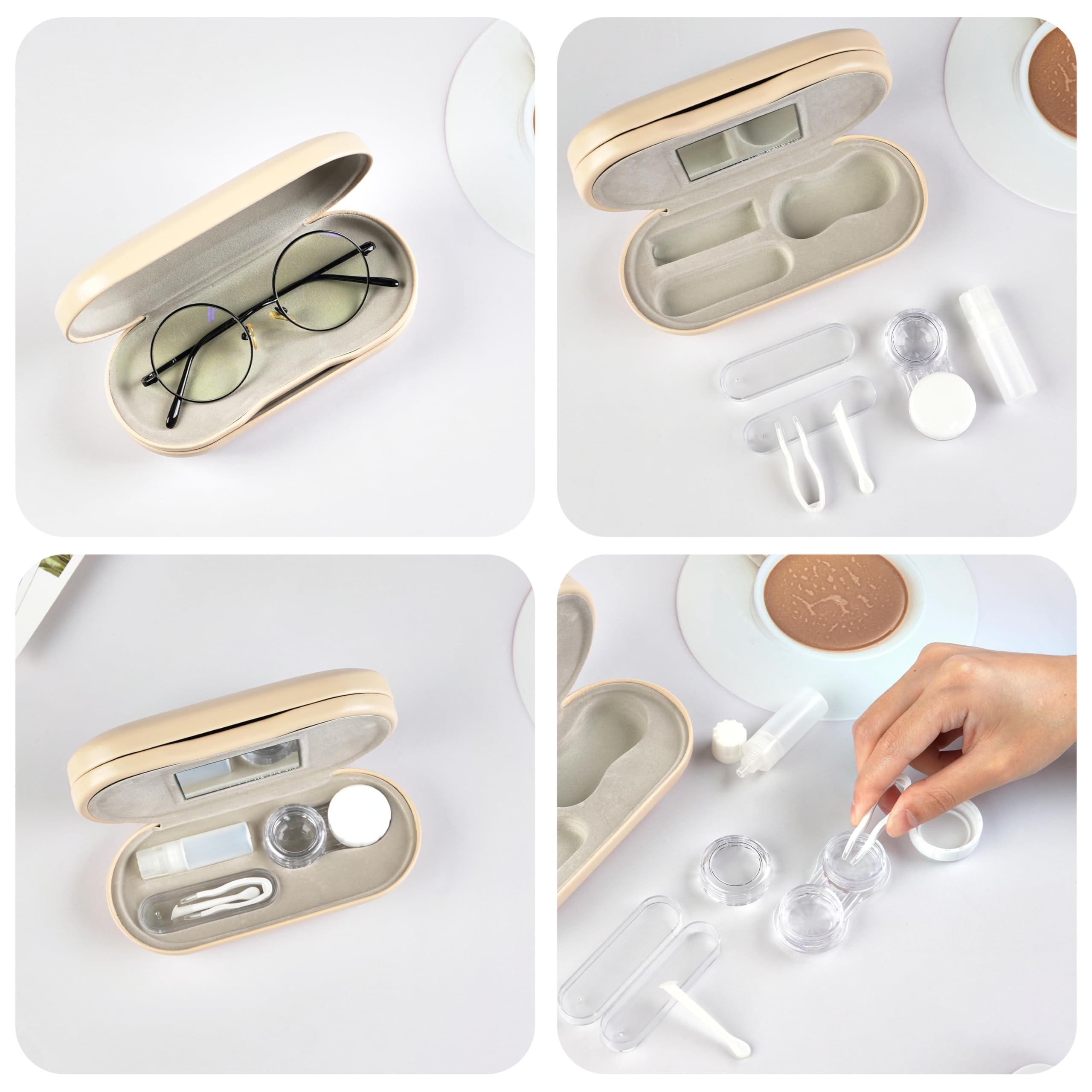 Cauyuan travel eyeglass case cute portable setup, ideal for school, work, or trips.