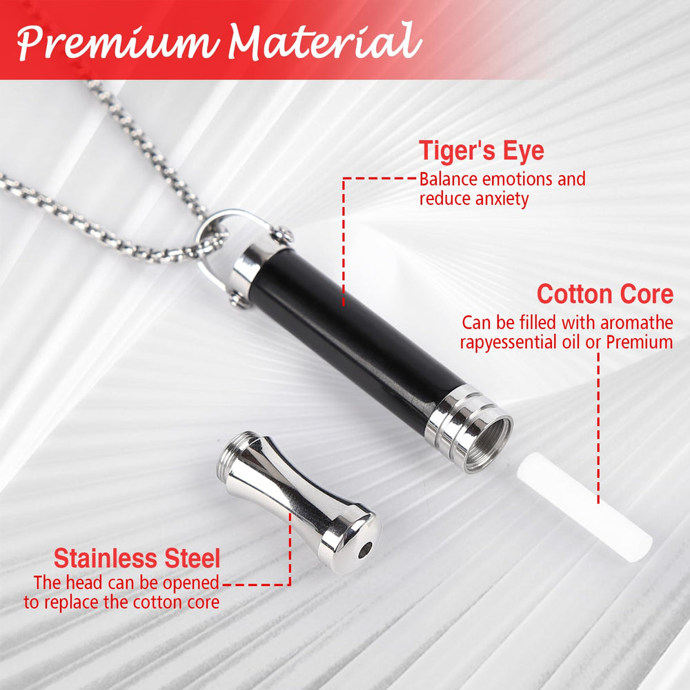 cbcxaok Breathe Free Necklace handheld usage demonstrating oral comfort through fragrant air.
