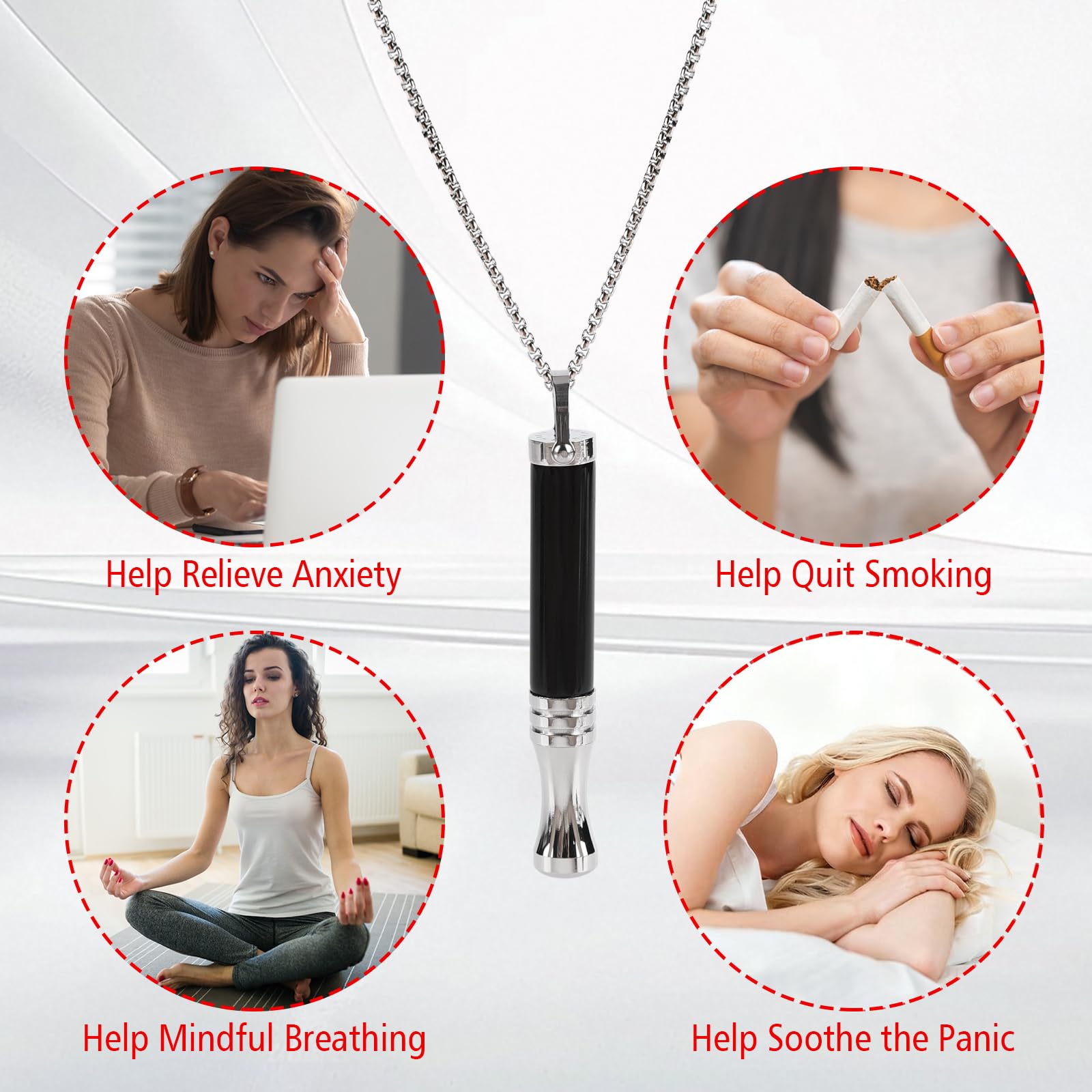 cbcxaok Breathe Free Necklace for travel showing compact, portable wellness accessory.
