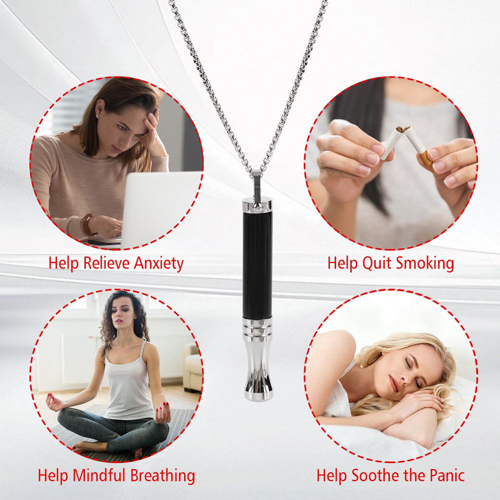 cbcxaok Breathe Free Necklace for travel showing compact, portable wellness accessory.
