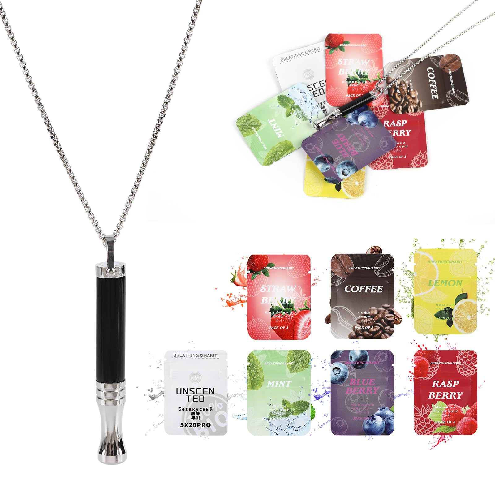 cbcxaok Breathe Free Necklace worn as a discreet wearable for daily calm and focus.