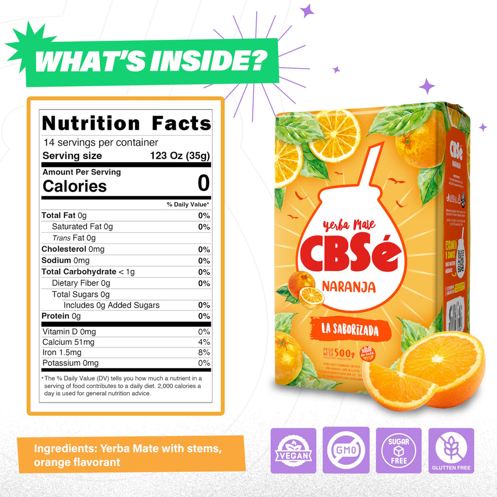 CBSé Orange Flavor iced tea being poured over ice for a refreshing finish