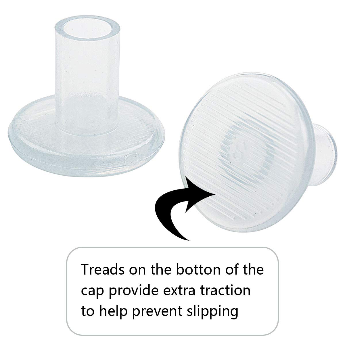 CBTONE rubber heel caps highlight flexible, durable material.