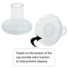 CBTONE rubber heel caps highlight flexible, durable material.