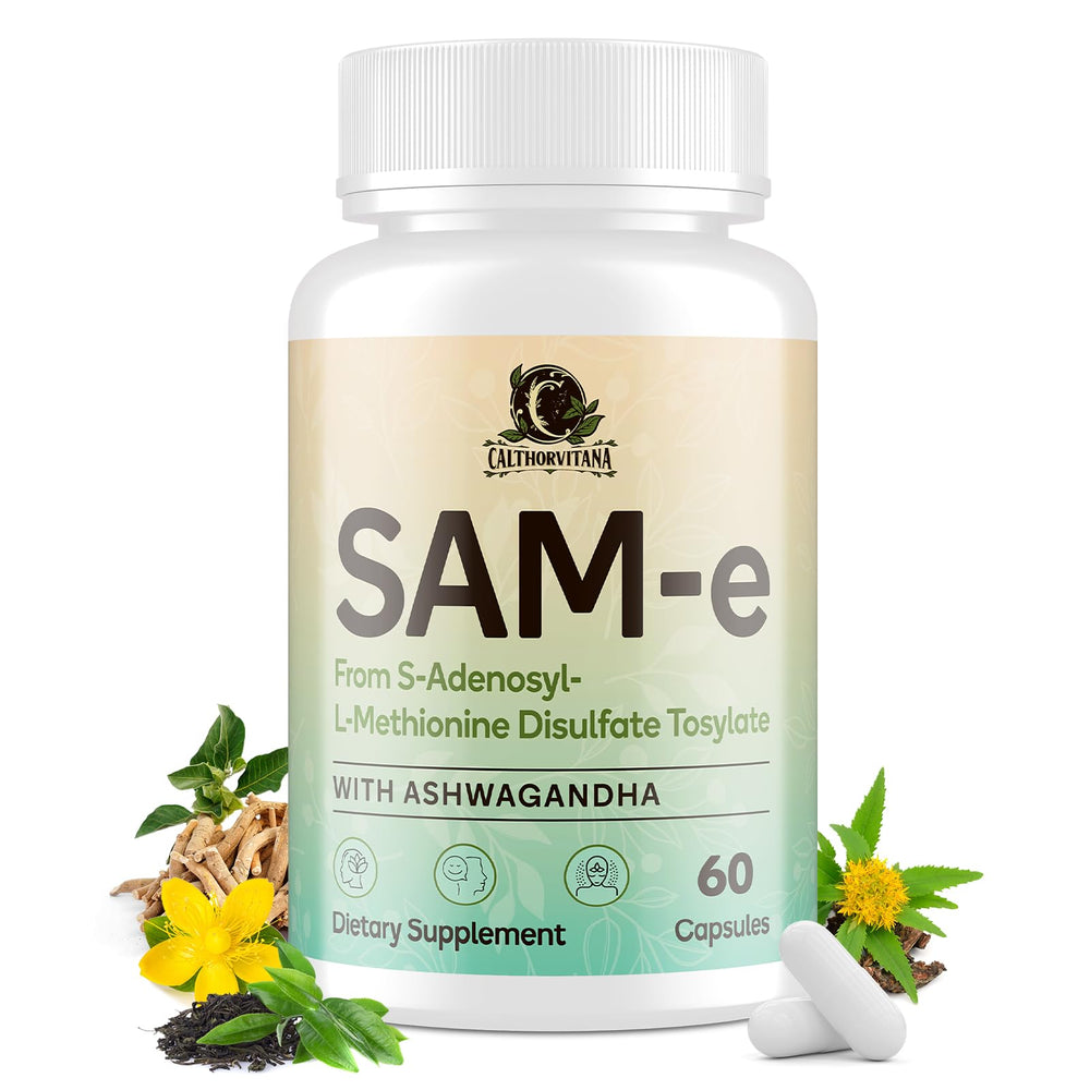 C Calthorvitana SAM-e bottle shows daily mood support potential.