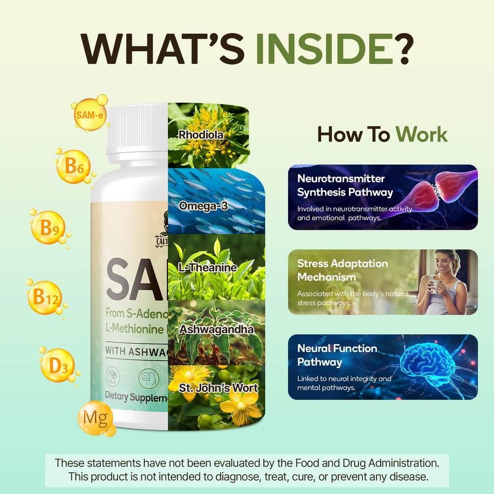 C Calthorvitana SAM-e label info provides clear ingredient overview.