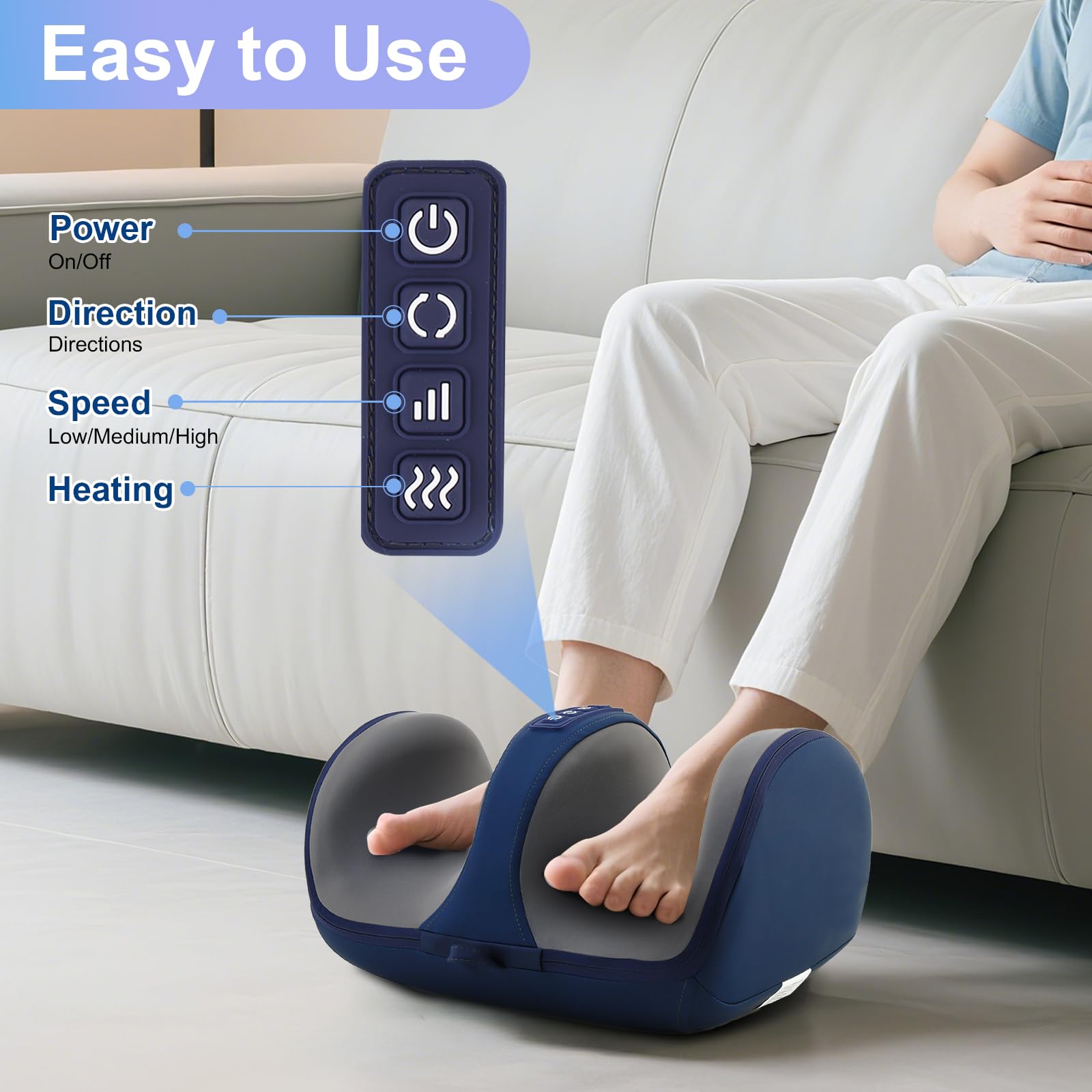 CCHYF Foot Massager control panel for quick heat and intensity adjustments