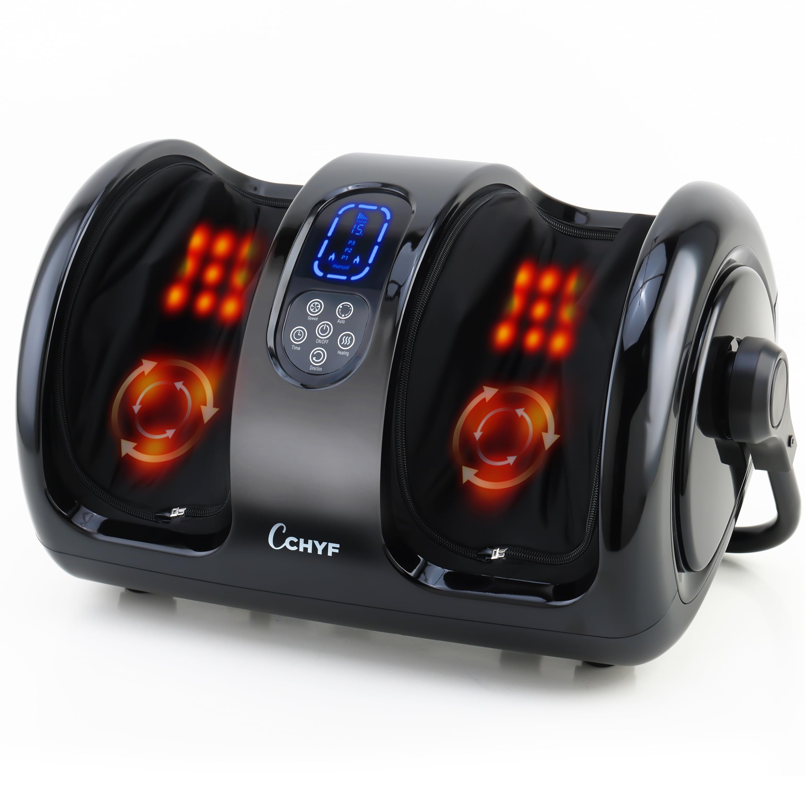 CCHYF Shiatsu Foot Massager with Heat front view showing deep kneading for relaxed feet.