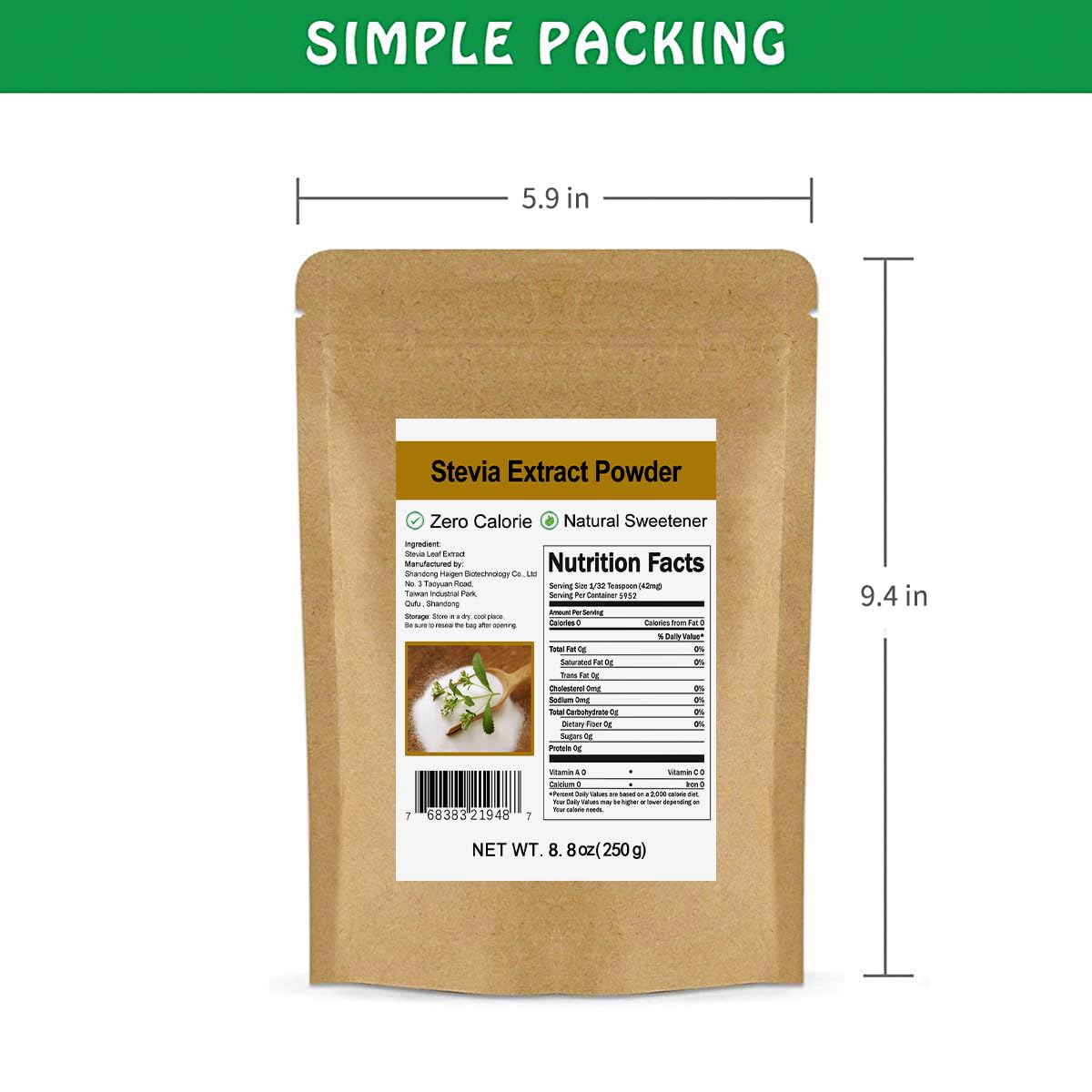 CCnature Eco-friendly kraft packaging emphasizes sustainability and freshness.