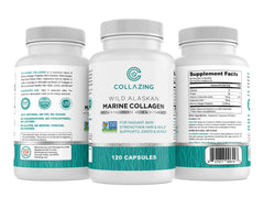 ccollazing alaskan marine collagen bottle showing purity for daily use