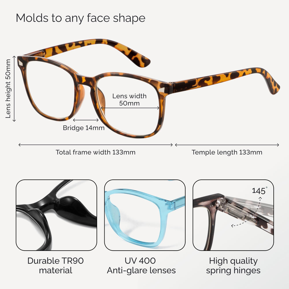 CCVOO 1.25 reading glasses on desk, ready for focused reading
