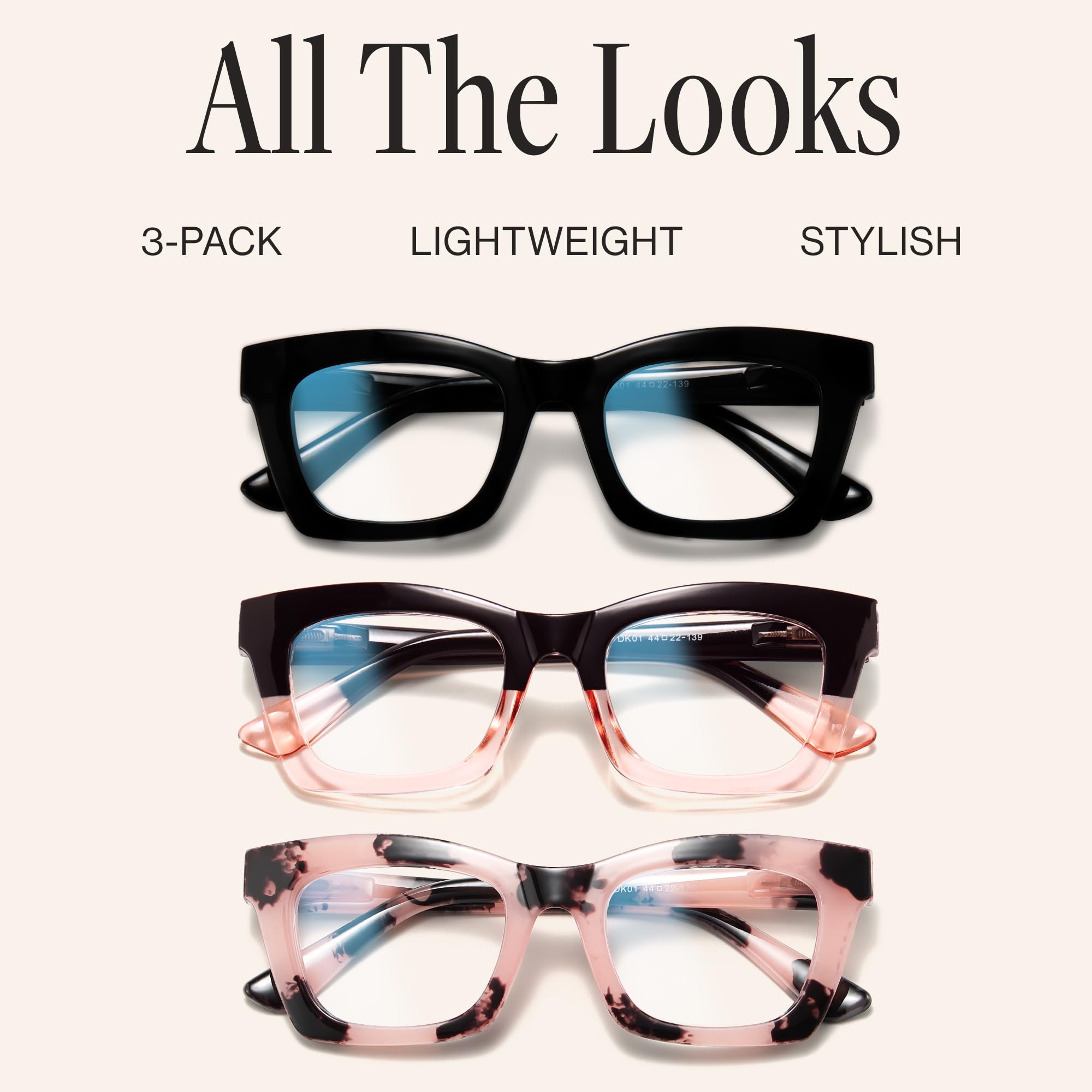 CCVOO ready-to-wear blue-light readers in a convenient pack for travel