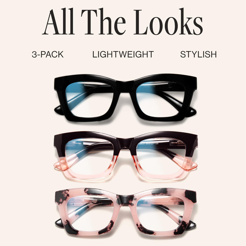 CCVOO ready-to-wear blue-light readers in a convenient pack for travel