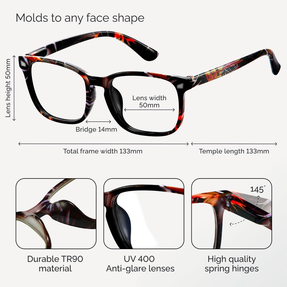 Gafas CCVOO con bisagras flexibles para comodidad