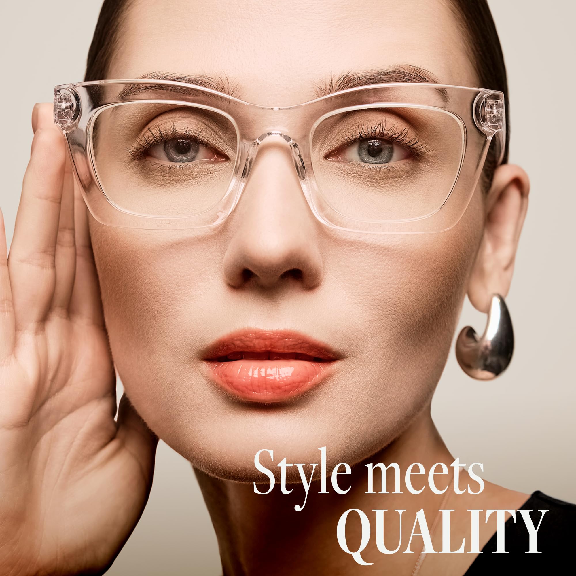 CCVOO blue-light readers for women on screen, reducing glare.