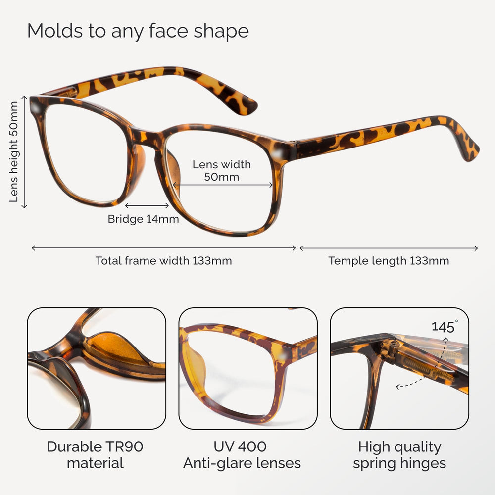 CCVOO glasses with flexible springs adapt to many faces