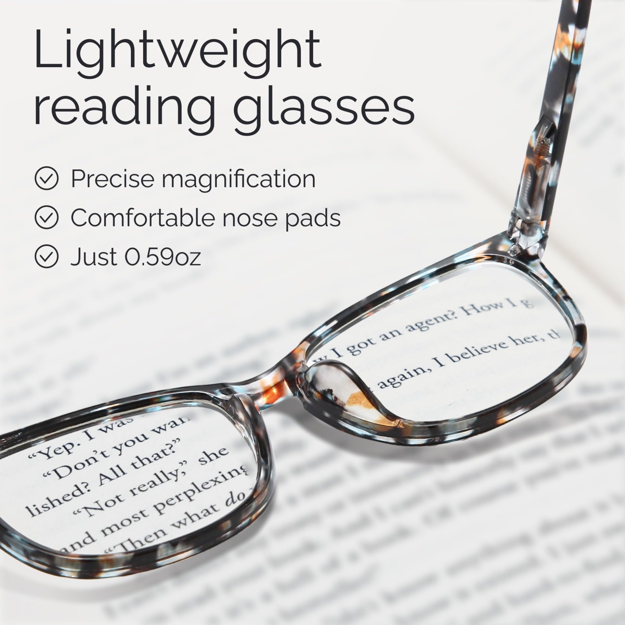 CCVOO bisagras-resorte, gafas de lectura con ajuste suave para uso prolongado.