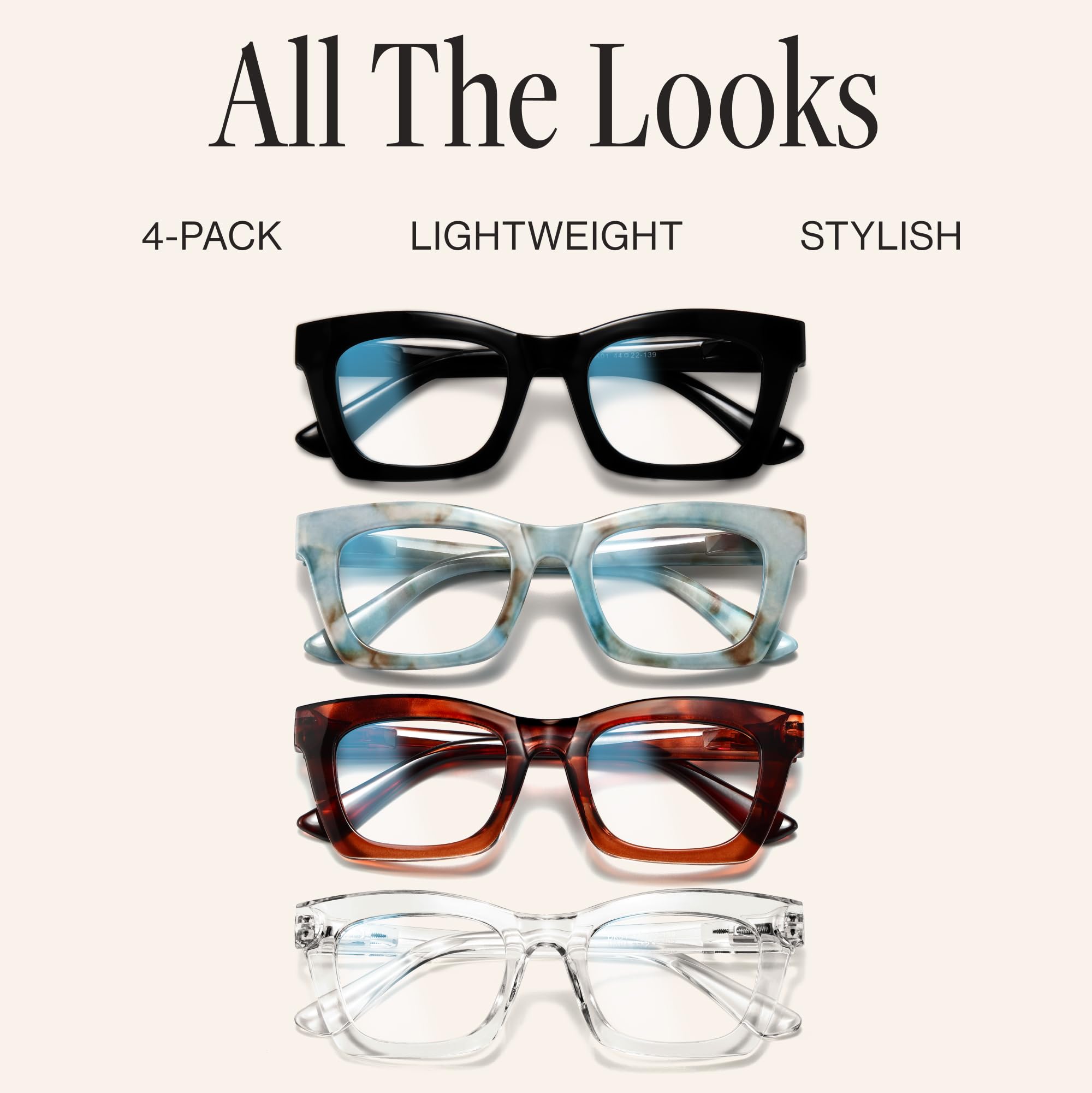 CCVOO lentes de lectura con resortes para ajuste cómodo