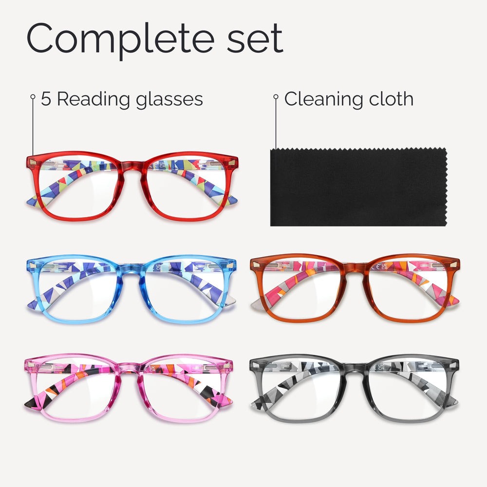 CCVOO packaged reading glasses ready to wear on the go.