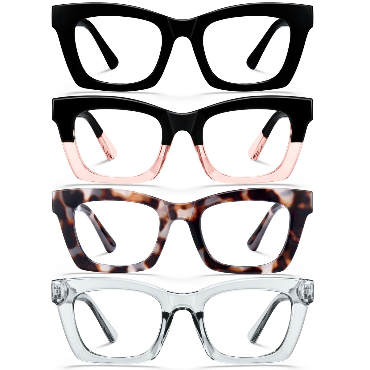 CCVOO +1.0 Oprah Style reading glasses front view for women
