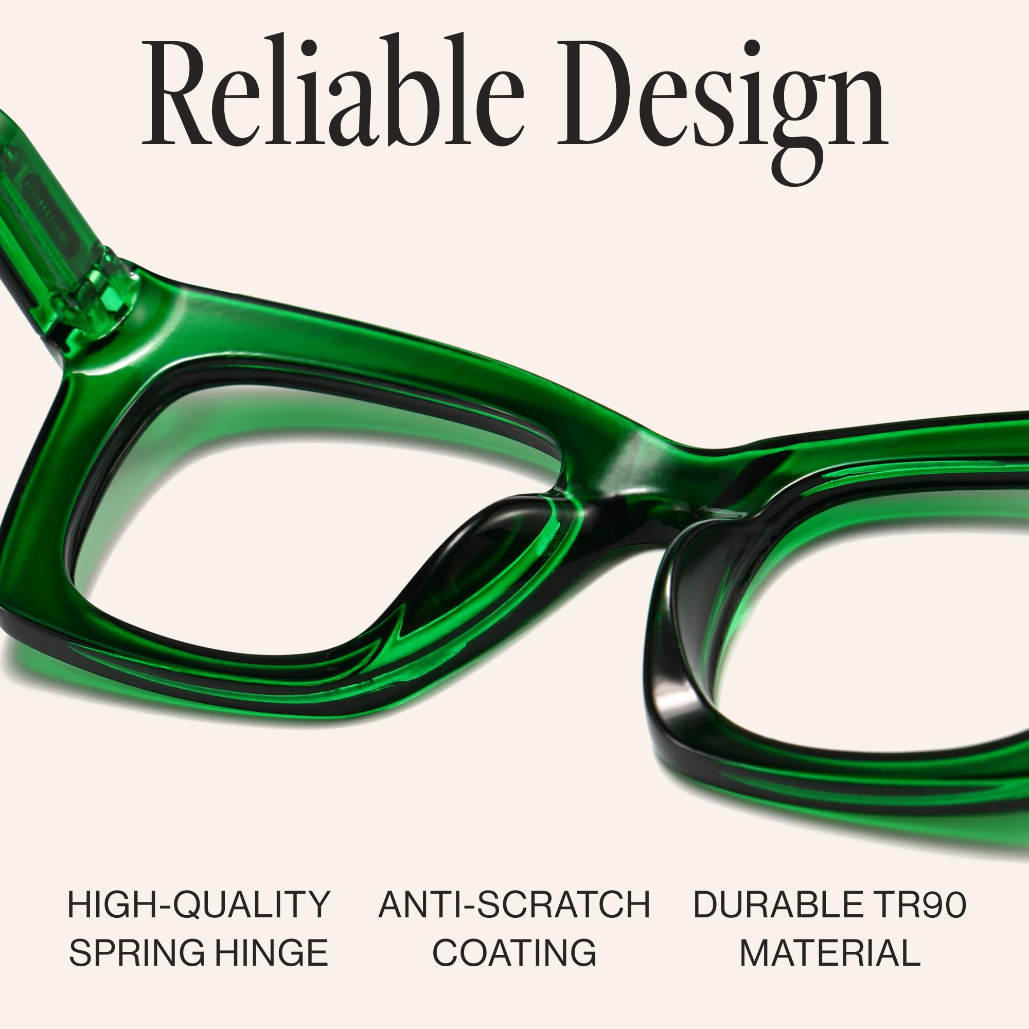 CCVOO Plus2.0 Oprah style reading glasses on desk ready for focused tasks.