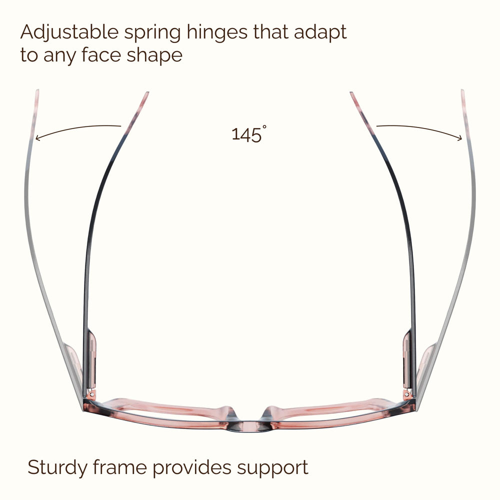 CCVOO spring hinge adapts to many face shapes and movements.