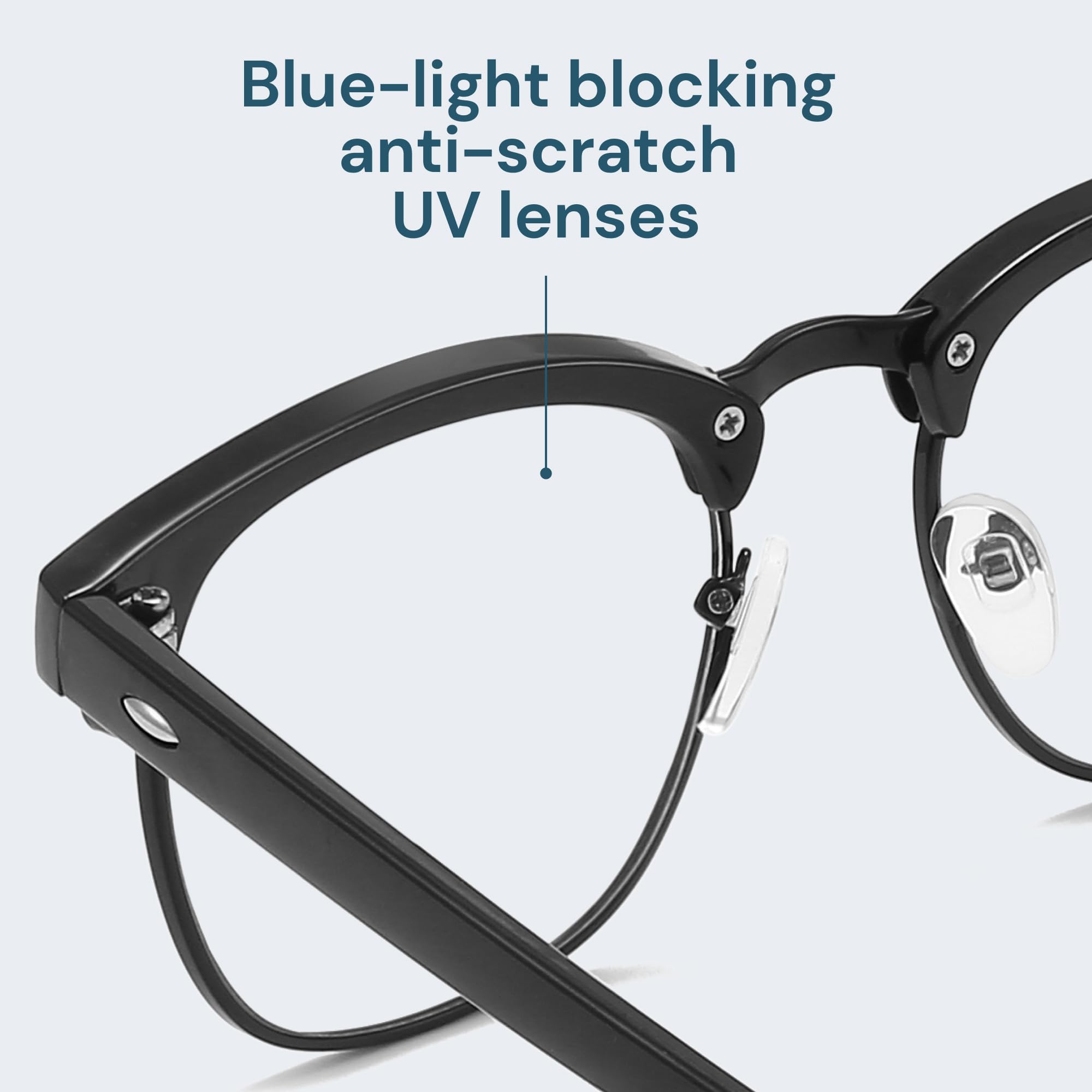 CCVOO TR90 frame with silicone nose pads for comfort