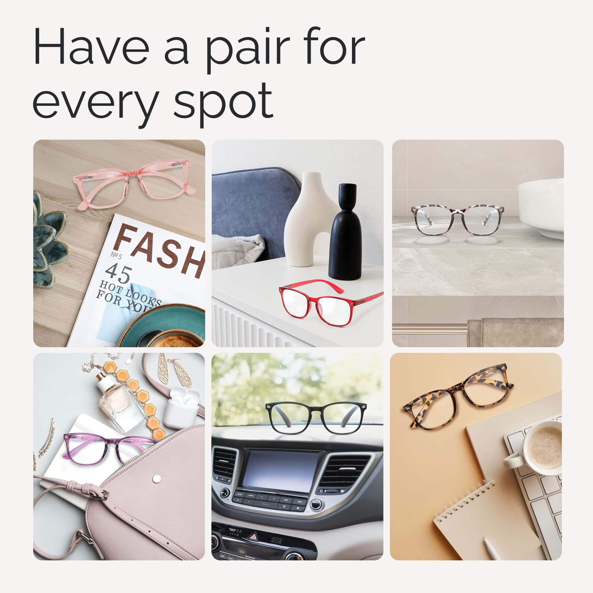 CCVOO travel case reading glasses for on-the-go use.
