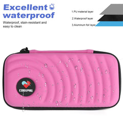 CDBXPRG estuche rosa con packs de hielo reutilizables para refrigerar.