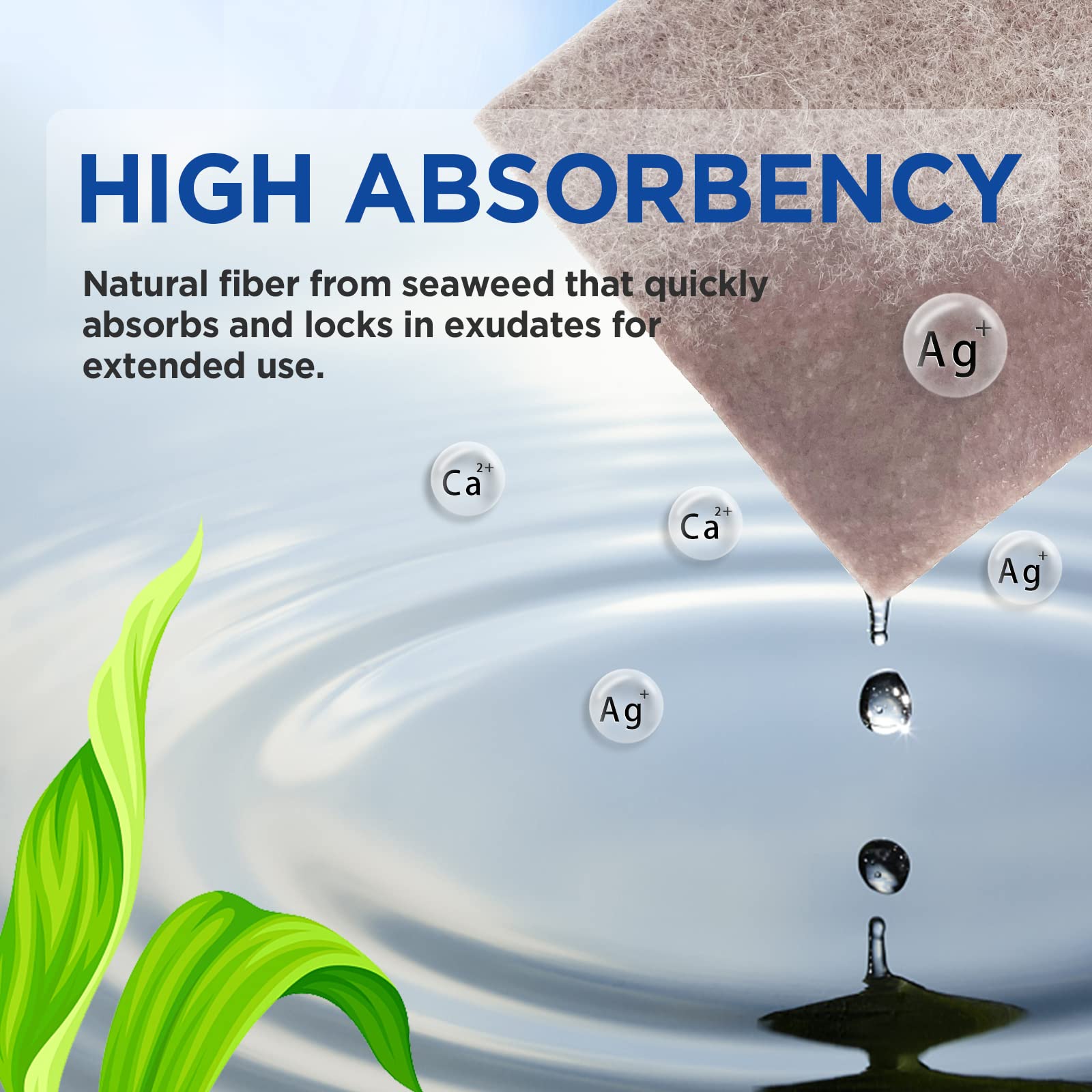 Ceeport AG silver alginate dressing adapting to body contours for comfortable wear.