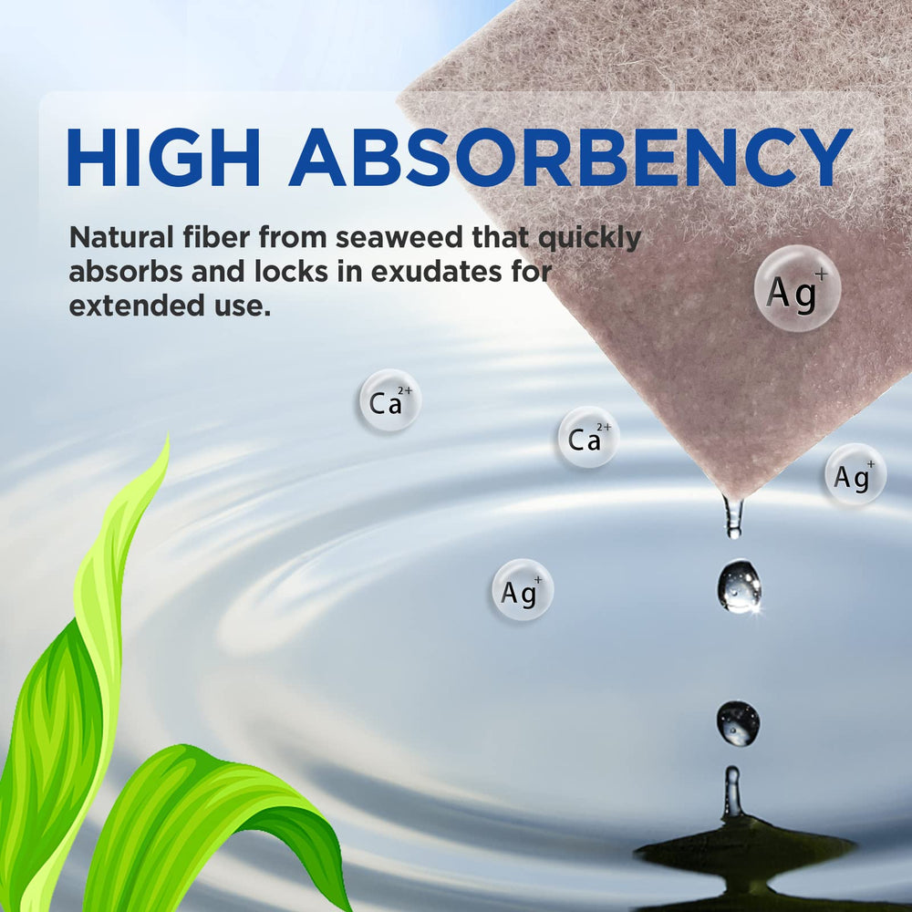 Ceeport AG silver alginate dressing adapting to body contours for comfortable wear.