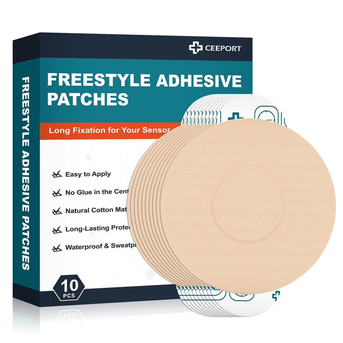 Ceeport Freestyle patches waterproof design protects CGM during workouts.
