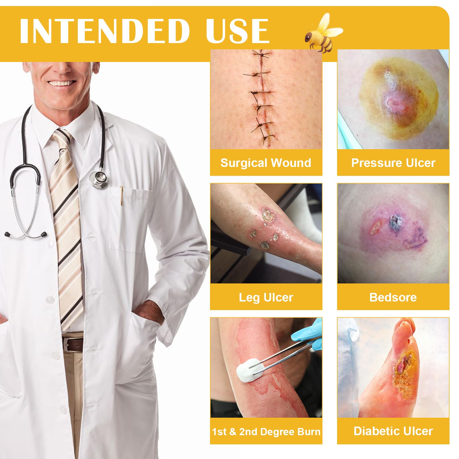 Ceeport Honey Gauze Dressing cut to fit demonstrates flexible sizing.