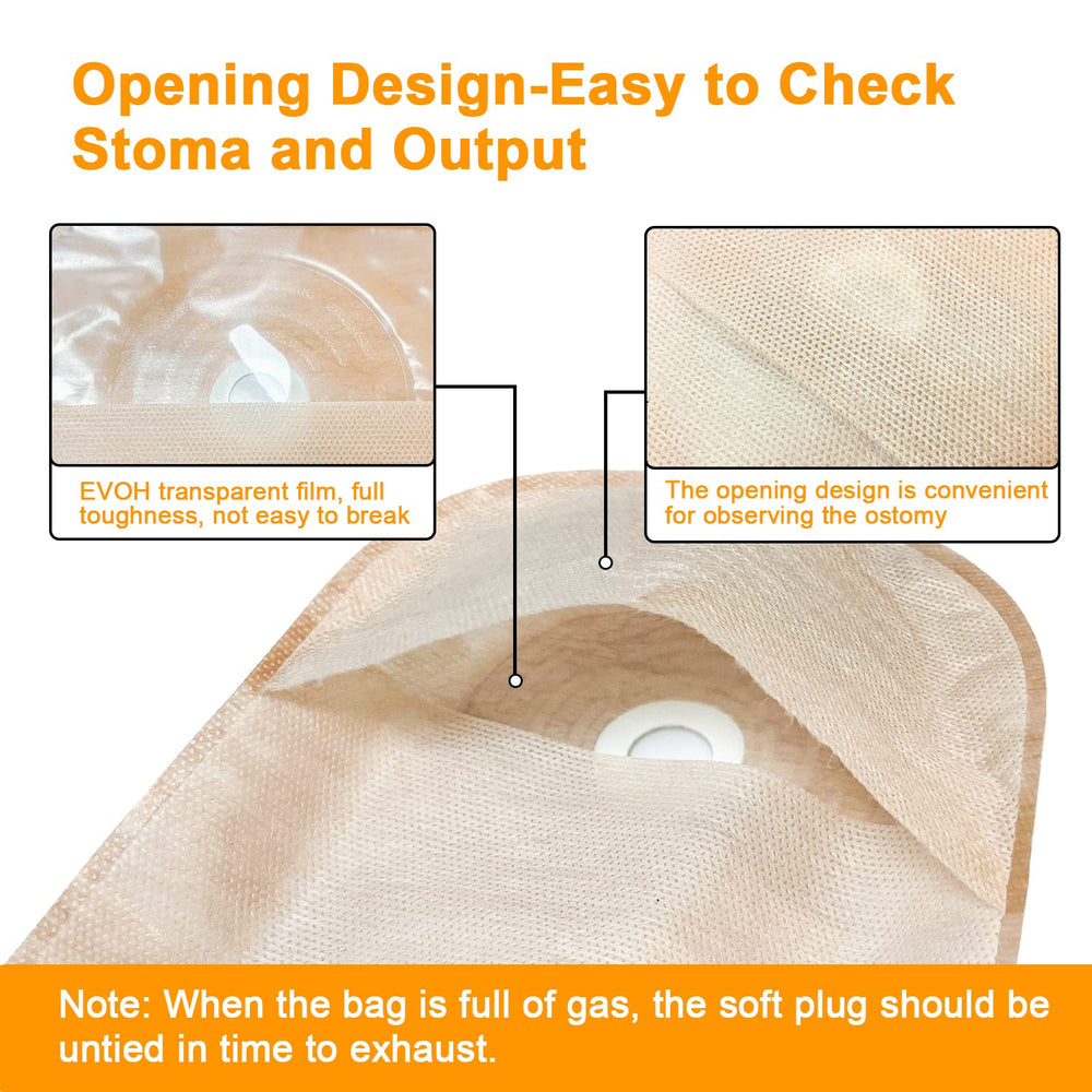 Ceeport inner pocket opening preserves privacy while checking stoma condition.