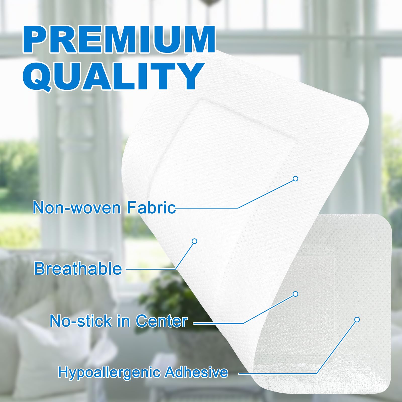 Ceeport Island Dressing adhesive border allows easy placement and painless removal.