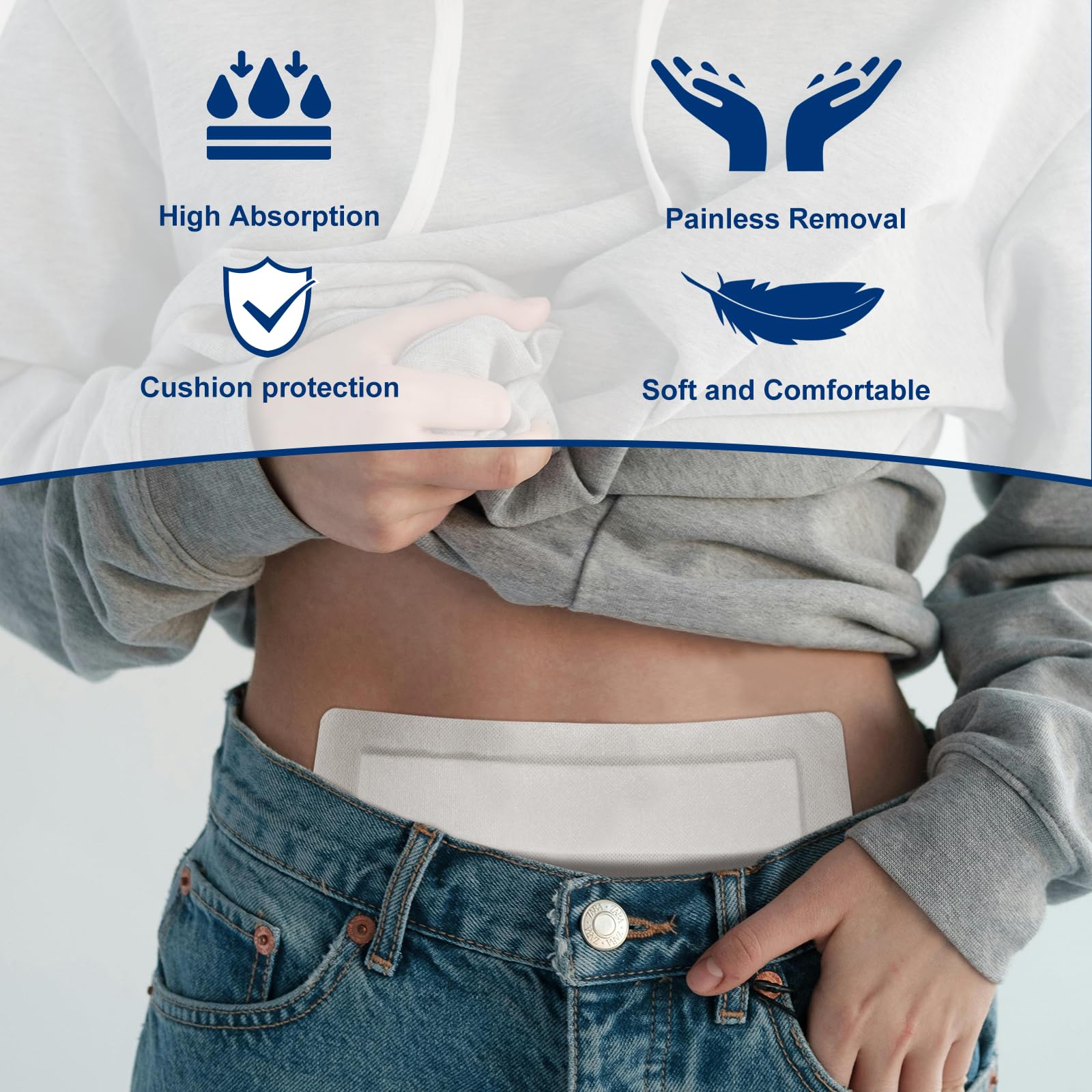 Ceeport Island Dressing breathable gauze promotes moisture balance around the wound.