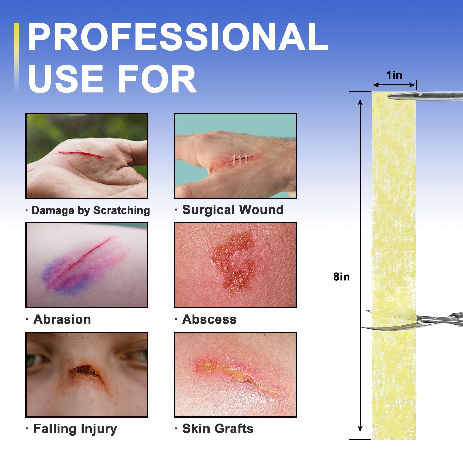 Ceeport Xeroform petrolatum-coated gauze maintains moisture at the wound.