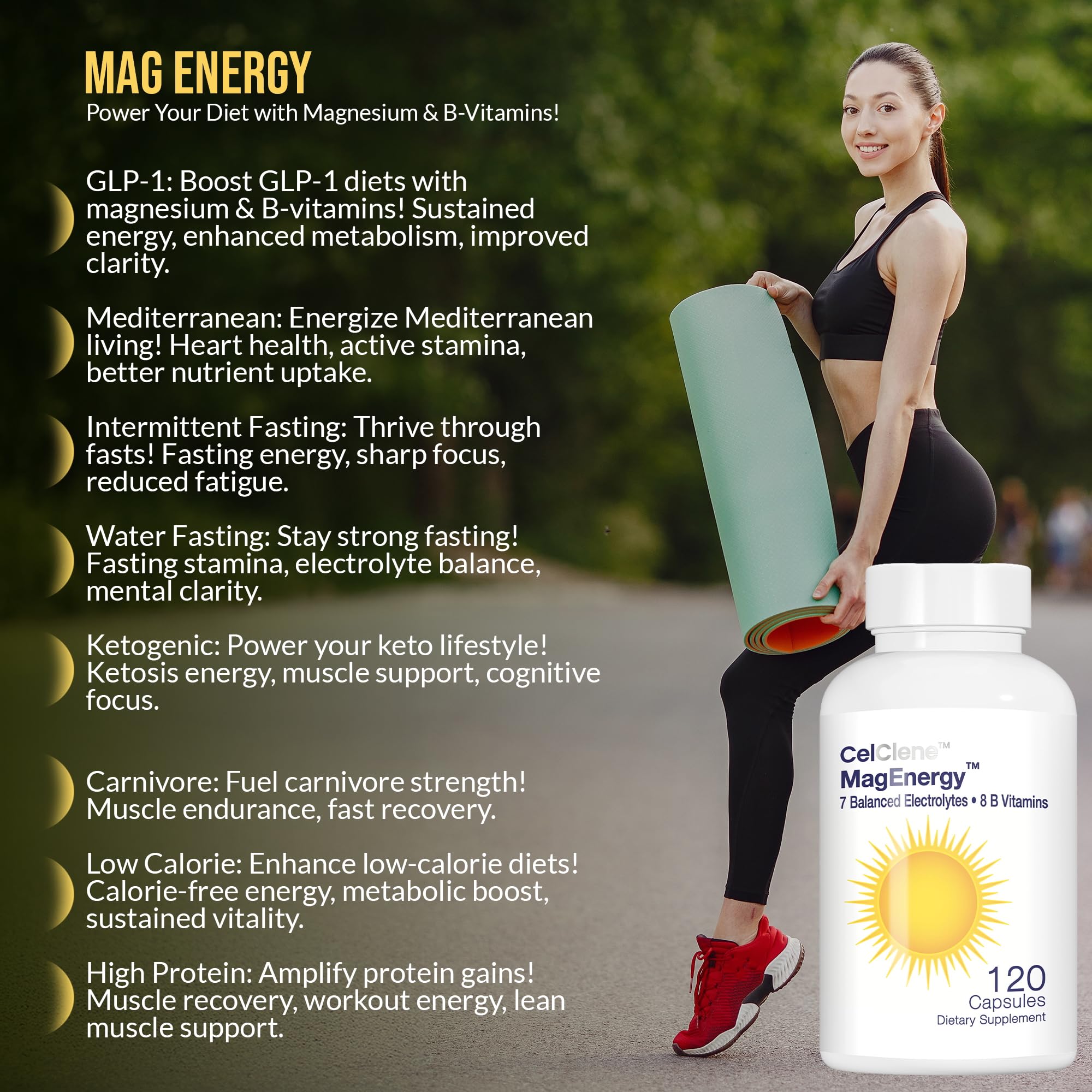 CELCLENE MagEnergy label close-up highlights vitamins and minerals.