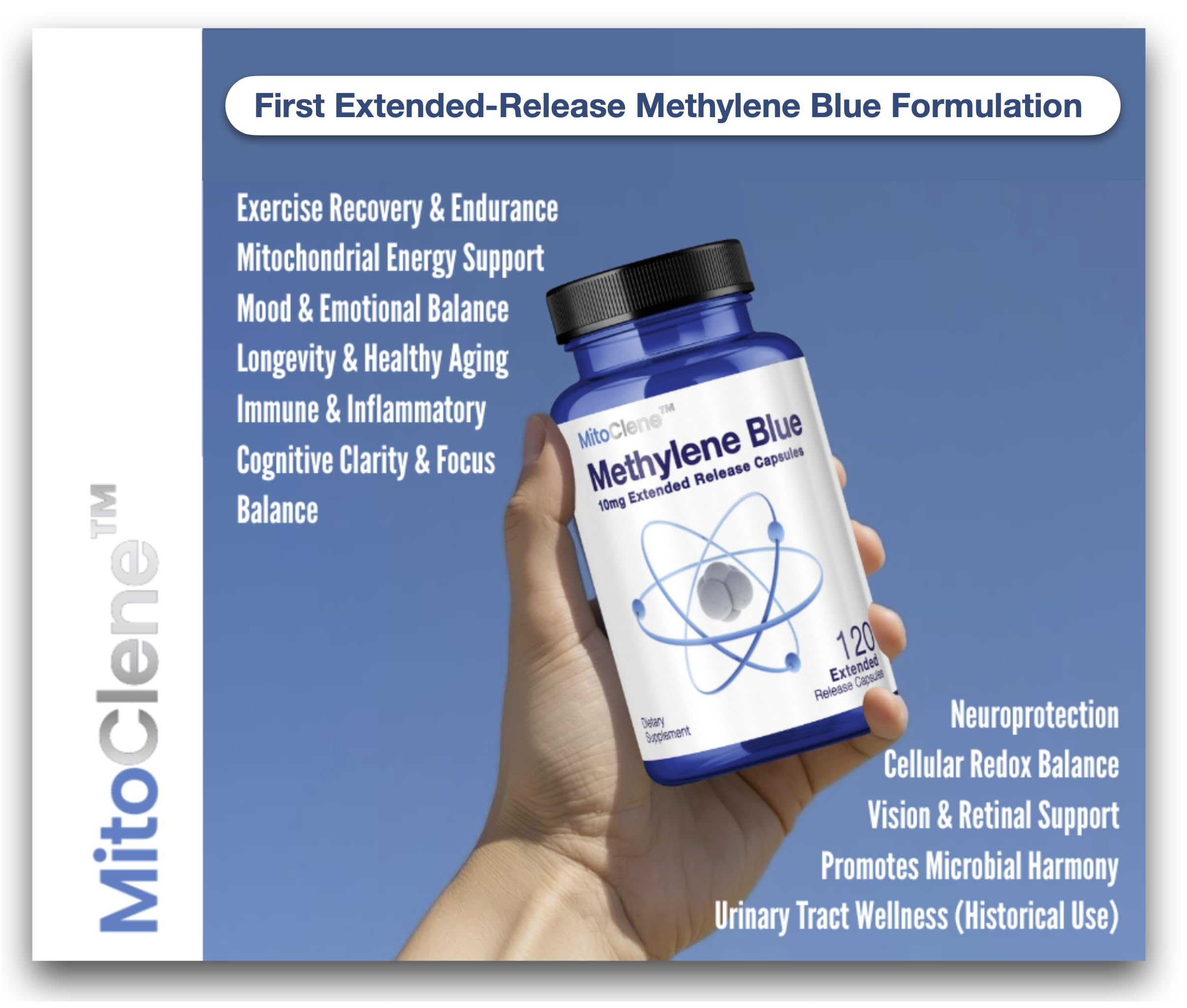 CELCLENE MitoClene capsules close-up showing smooth texture and dosage