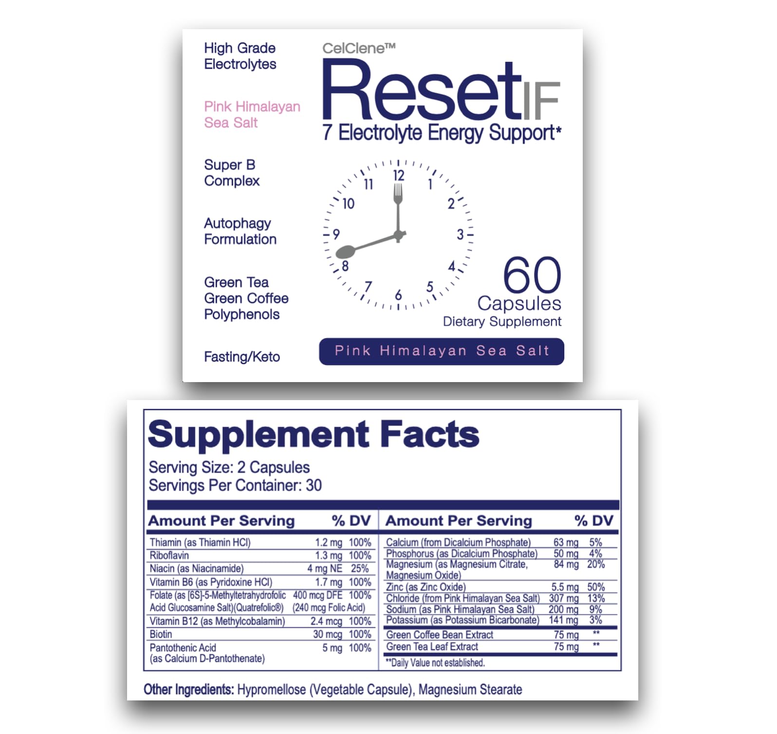 CELCLENE ResetIF packaging front view emphasizing USA-made energy electrolyte support