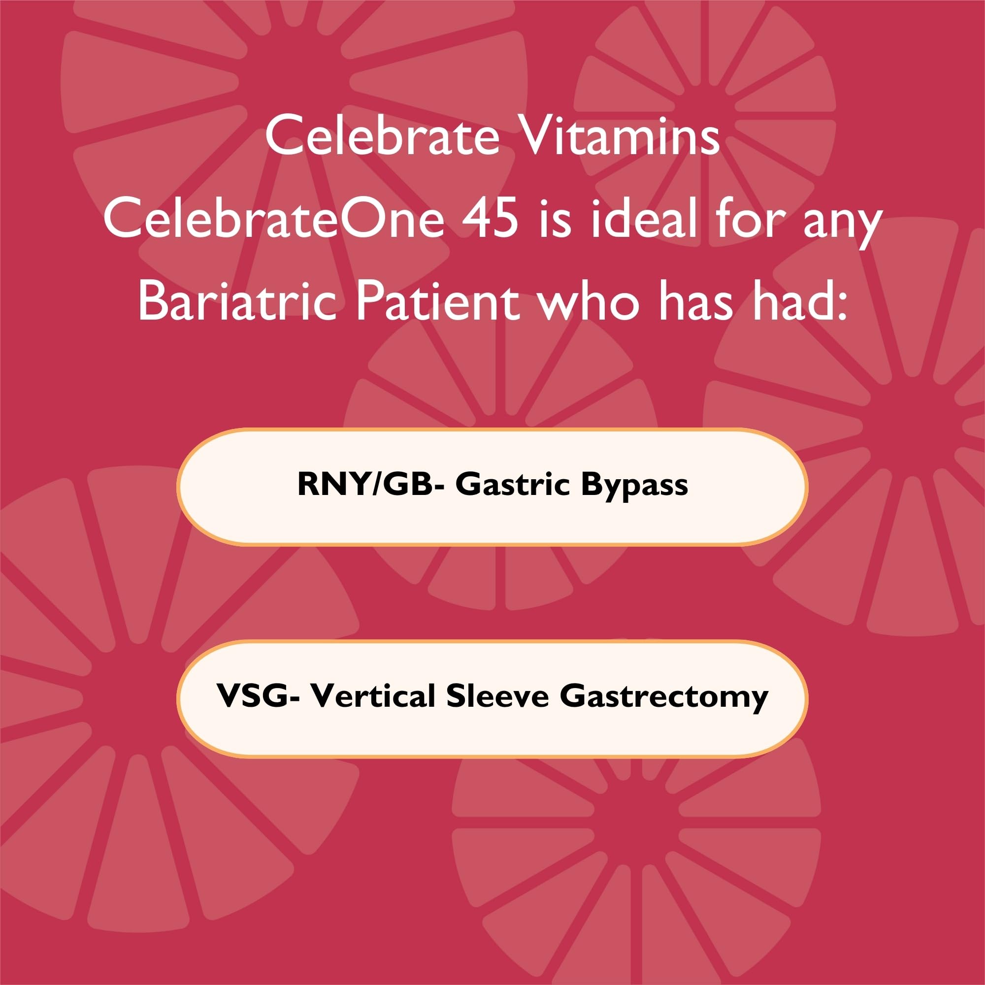 CelebrateONE 45 chewables daily-use image suggests an easy routine after bariatric surgery.