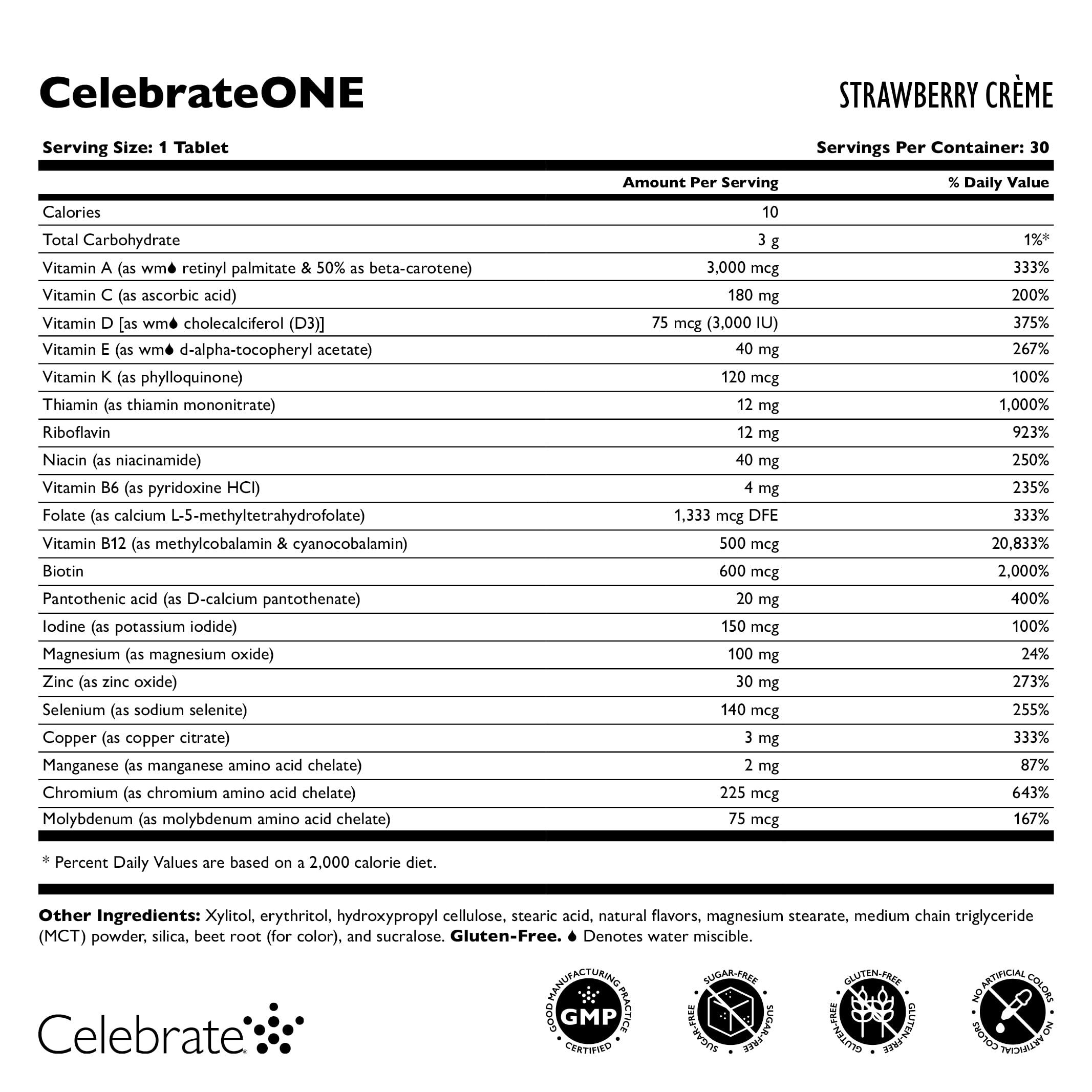Packaging image of Celebrate ONE chews with iron-free formula for bariatric patients