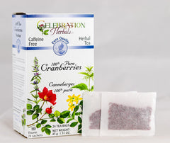 Celebration Herbals Cranberries Pure Quality 24-front-view bag shows resealable packaging for freshness