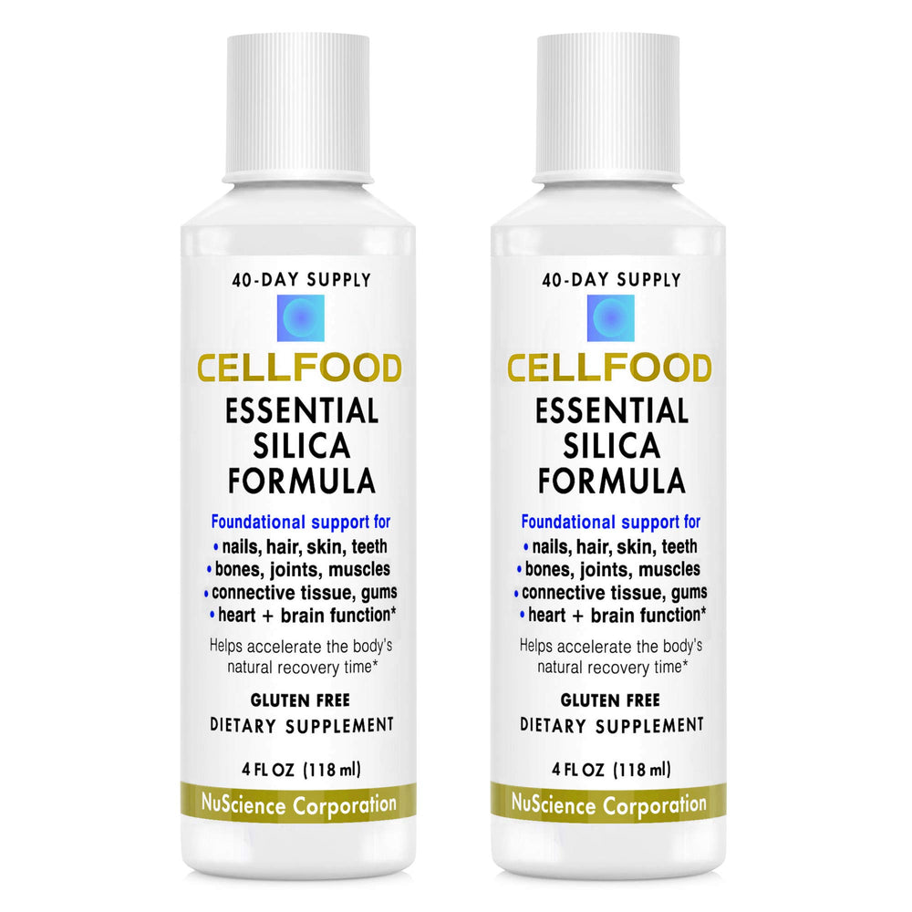 Cellfood Essential Silica bottle pour, easy daily liquid intake for minerals.