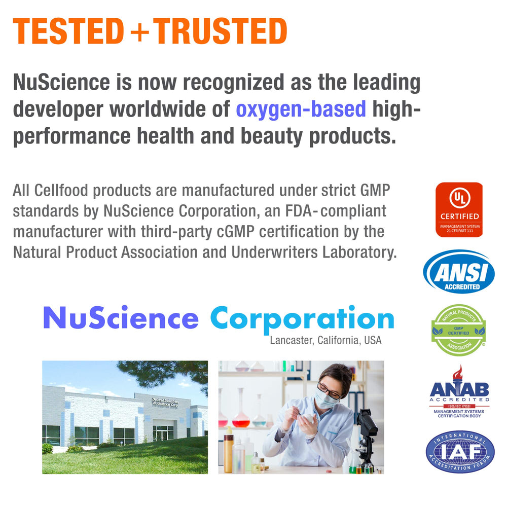 Cellfood Oxygen Boost packaging highlighting trusted quality